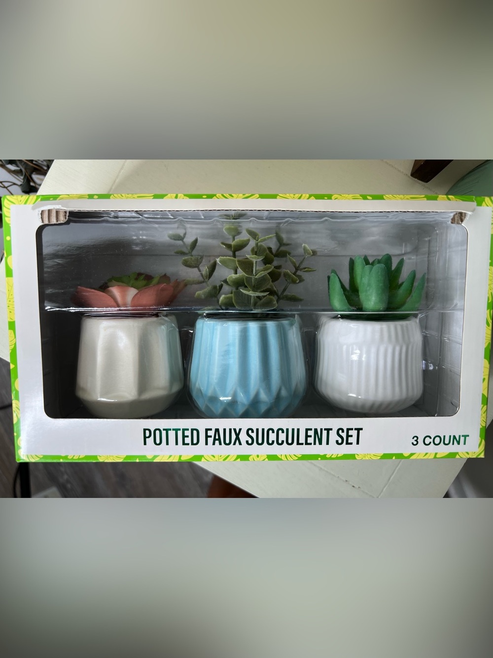 Brand New-Festive Voice Potted Faux Succulent Set-Set of 3